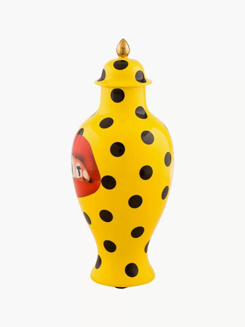Vasen-Seletti Porzellan-Vase Toiletpaper mit Deckel, H 47 cm