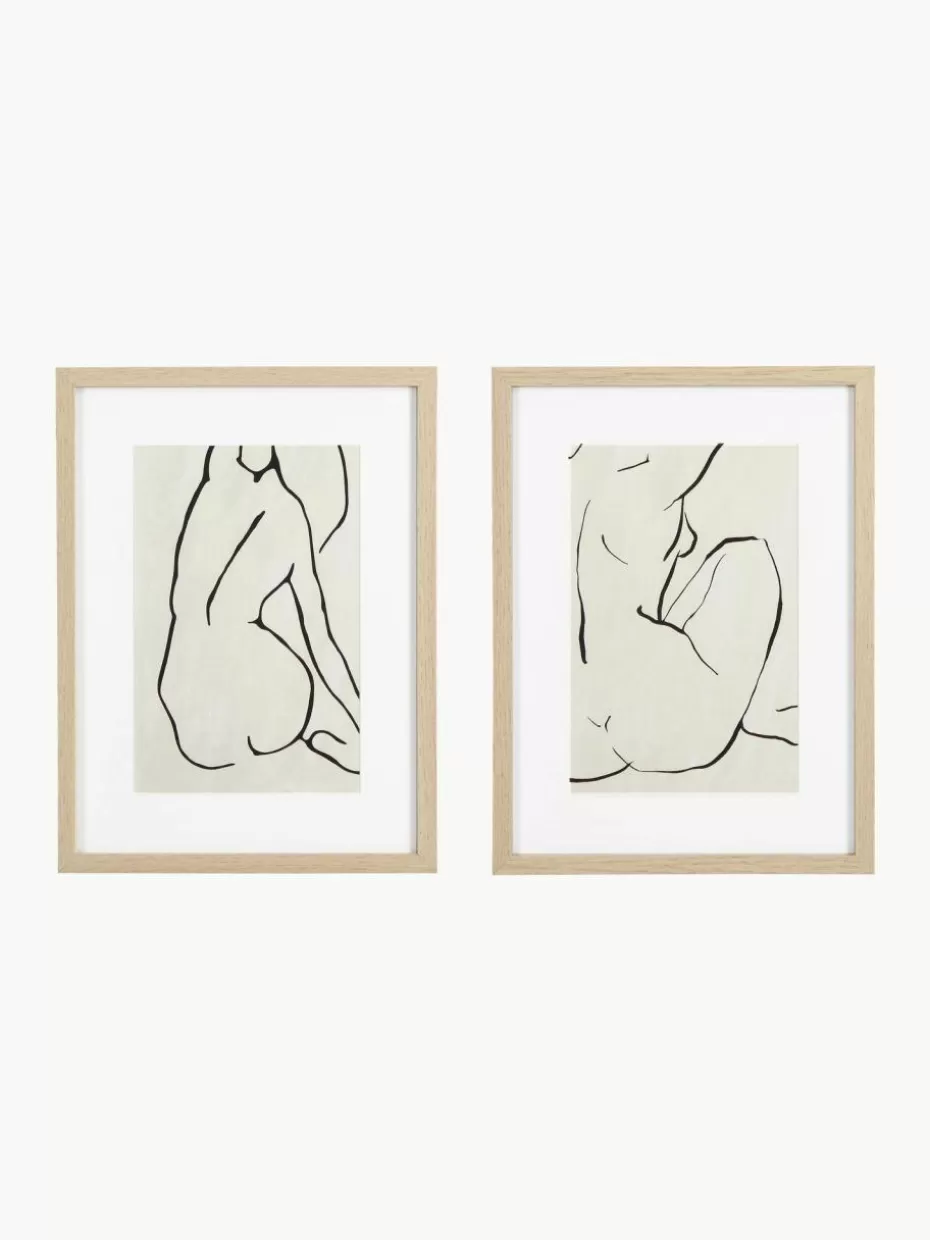 Poster-Bizzotto Poster Refined mit Holz-Rahmen, 2er-Set