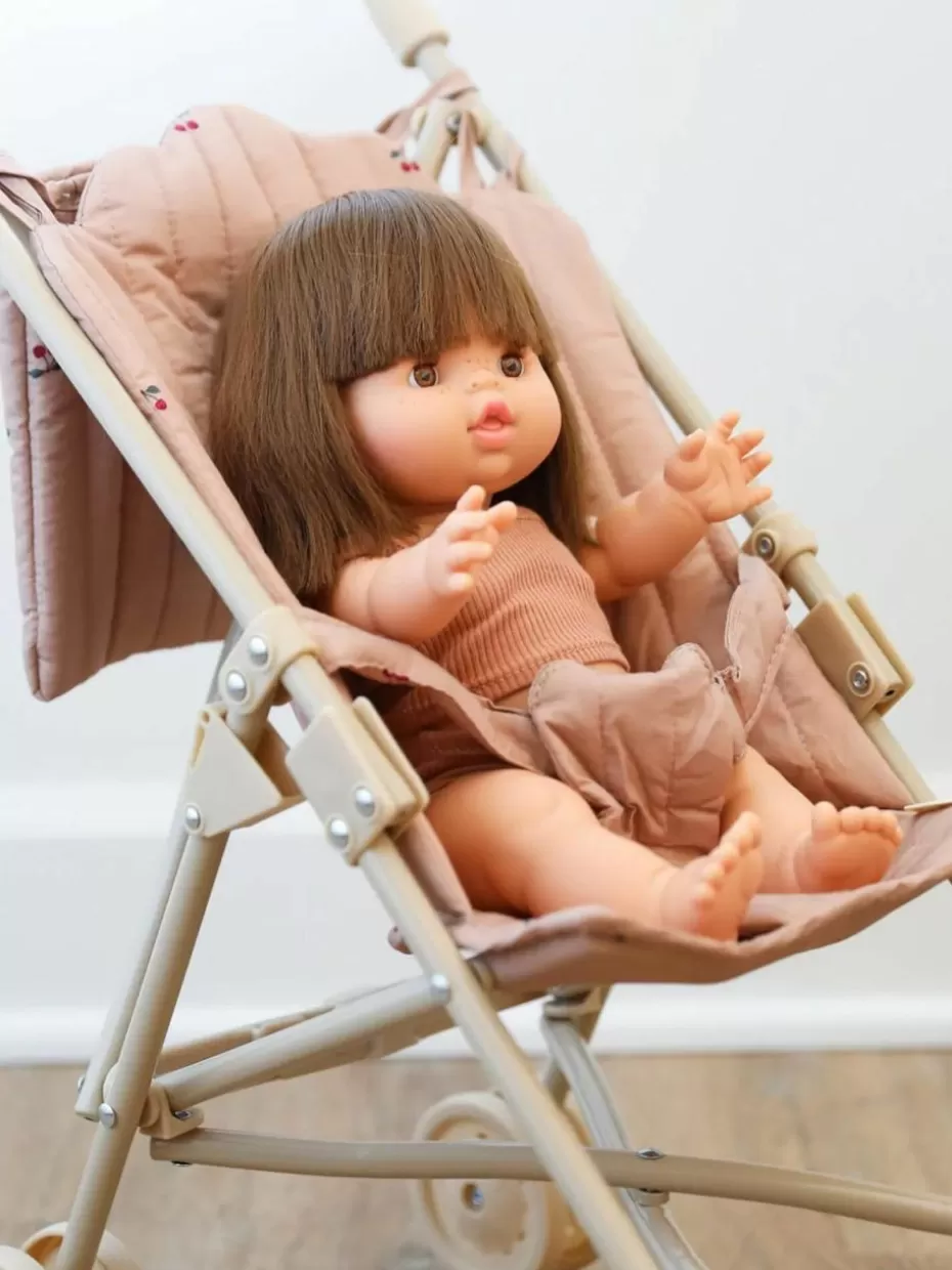 Spielzeug & Kuscheltiere-Konges Slojd Puppenwagen Cherry Blush mit Gurt und Tragetasche Kirschen-Motiv