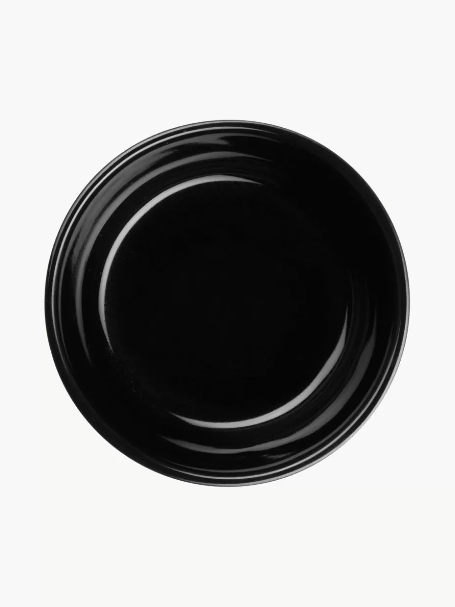 Back- & Ofenformen-Asa Selection Runde Porzellan-Auflaufformen Miniu, 4 Stück Schwarz gesprenkelt matt, Schwarz glänzend