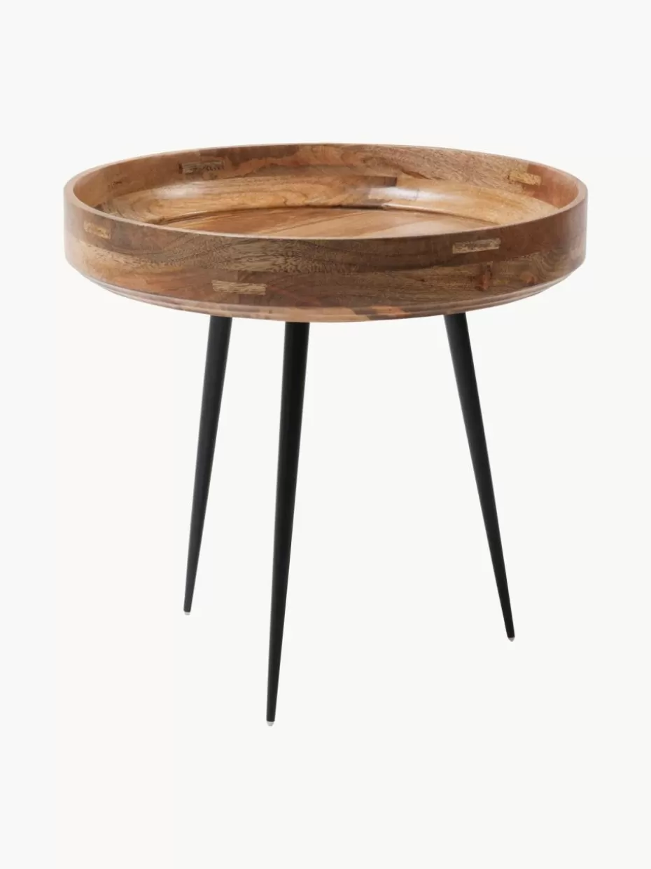 Beistelltische-Mater Runder Beistelltisch Bowl aus Mangoholz Mangoholz, lackiert