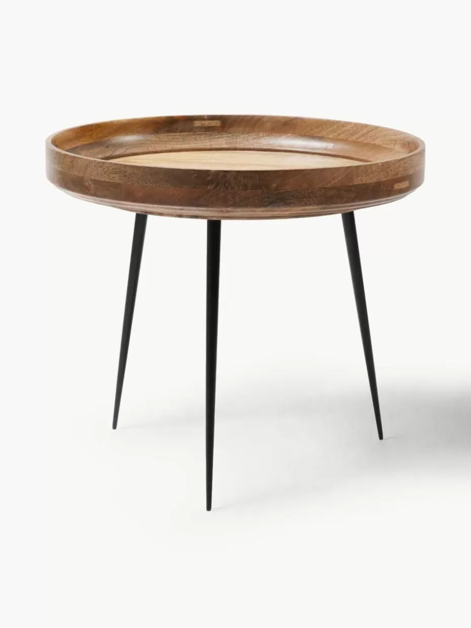 Beistelltische-Mater Runder Beistelltisch Bowl aus Mangoholz Mangoholz, lackiert