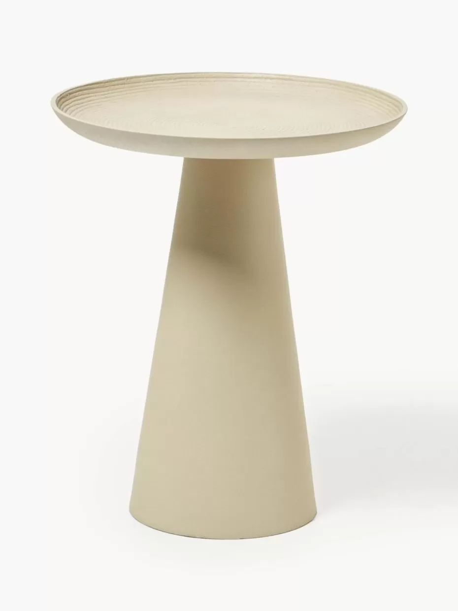 Beistelltische-Westwing Runder Beistelltisch Ringar aus Metall Hellbeige