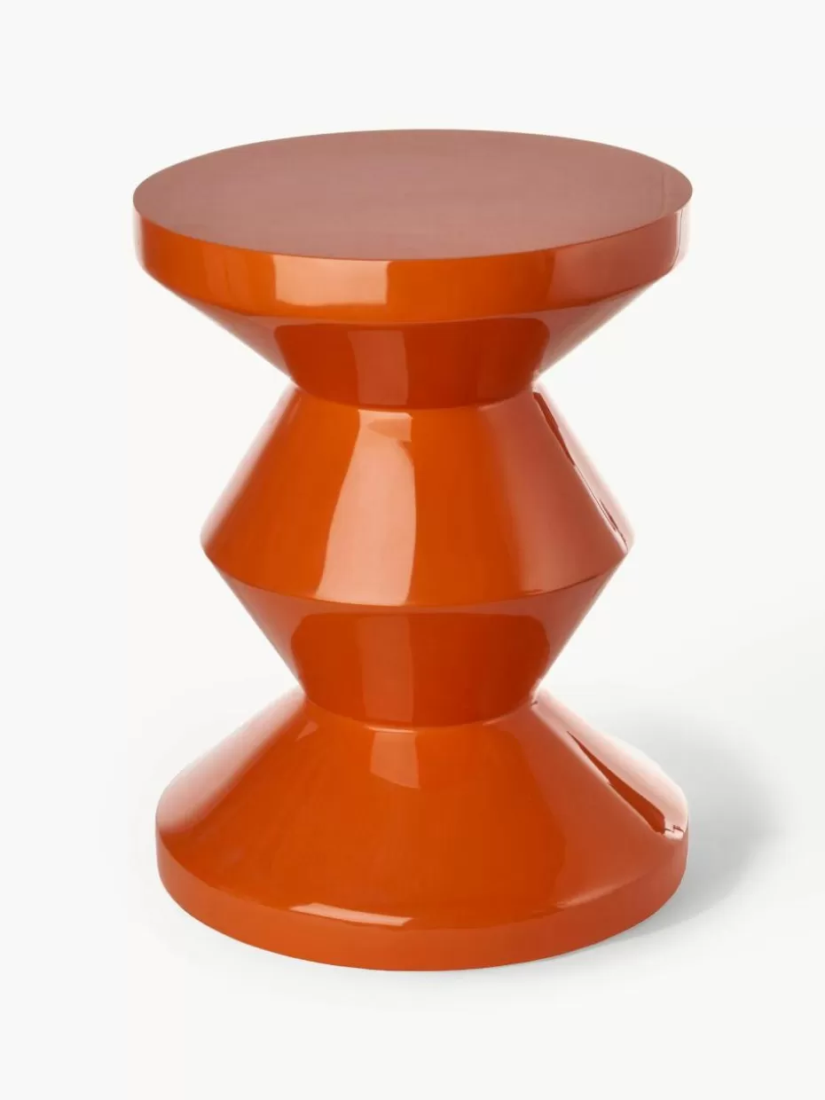 Beistelltische-Pols Potten Runder Beistelltisch Zig Zag Orange