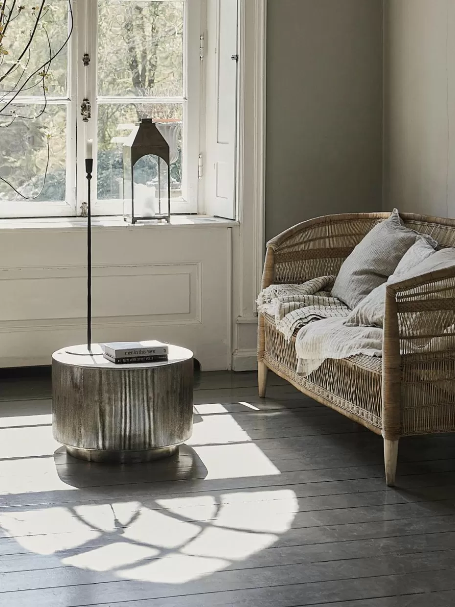 Couchtische-House Doctor Runder Couchtisch Rota mit Antik-Finish Greige, Silberfarben