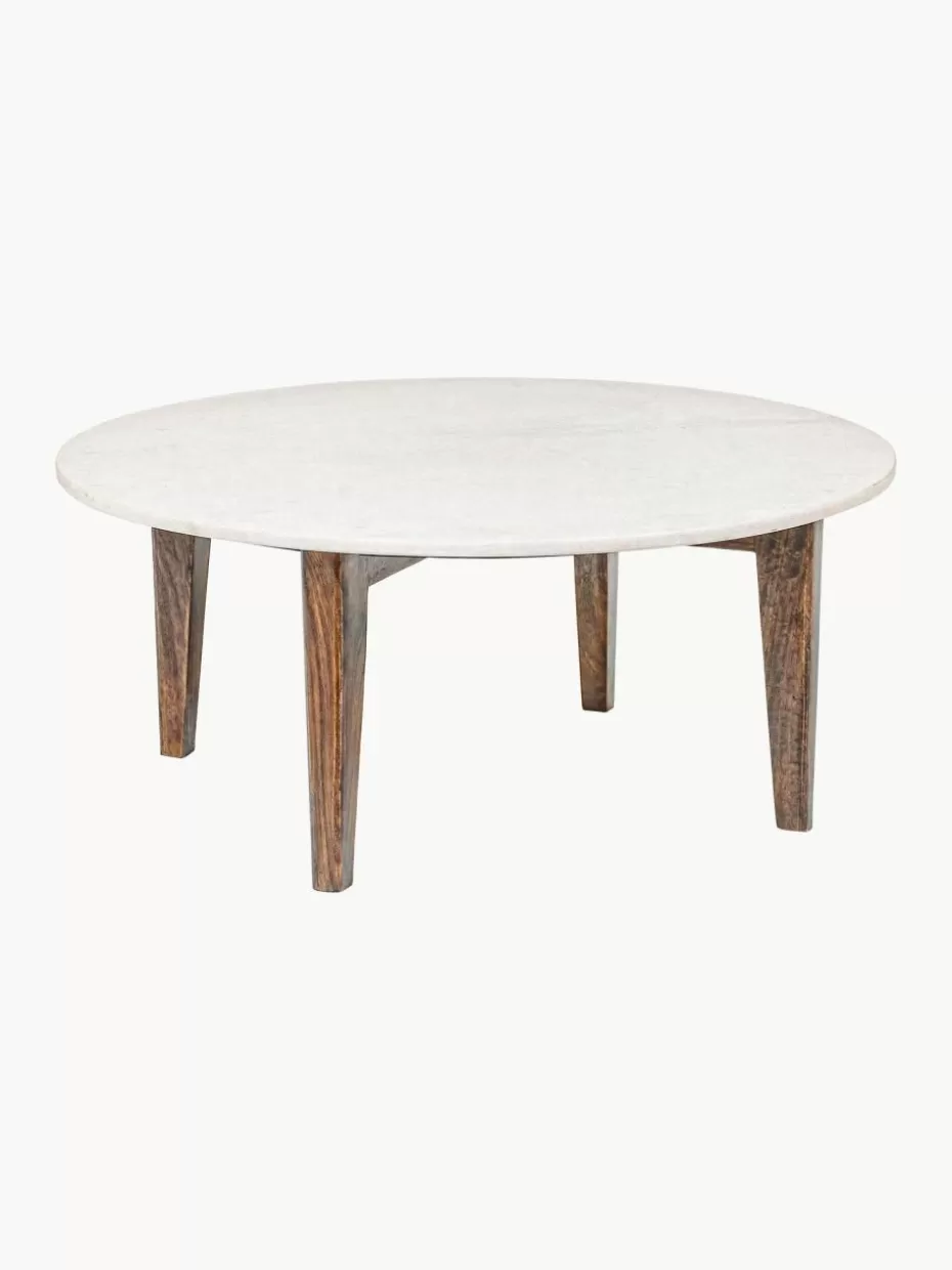 Couchtische-Bizzotto Runder Couchtisch Sylvester mit Marmorplatte