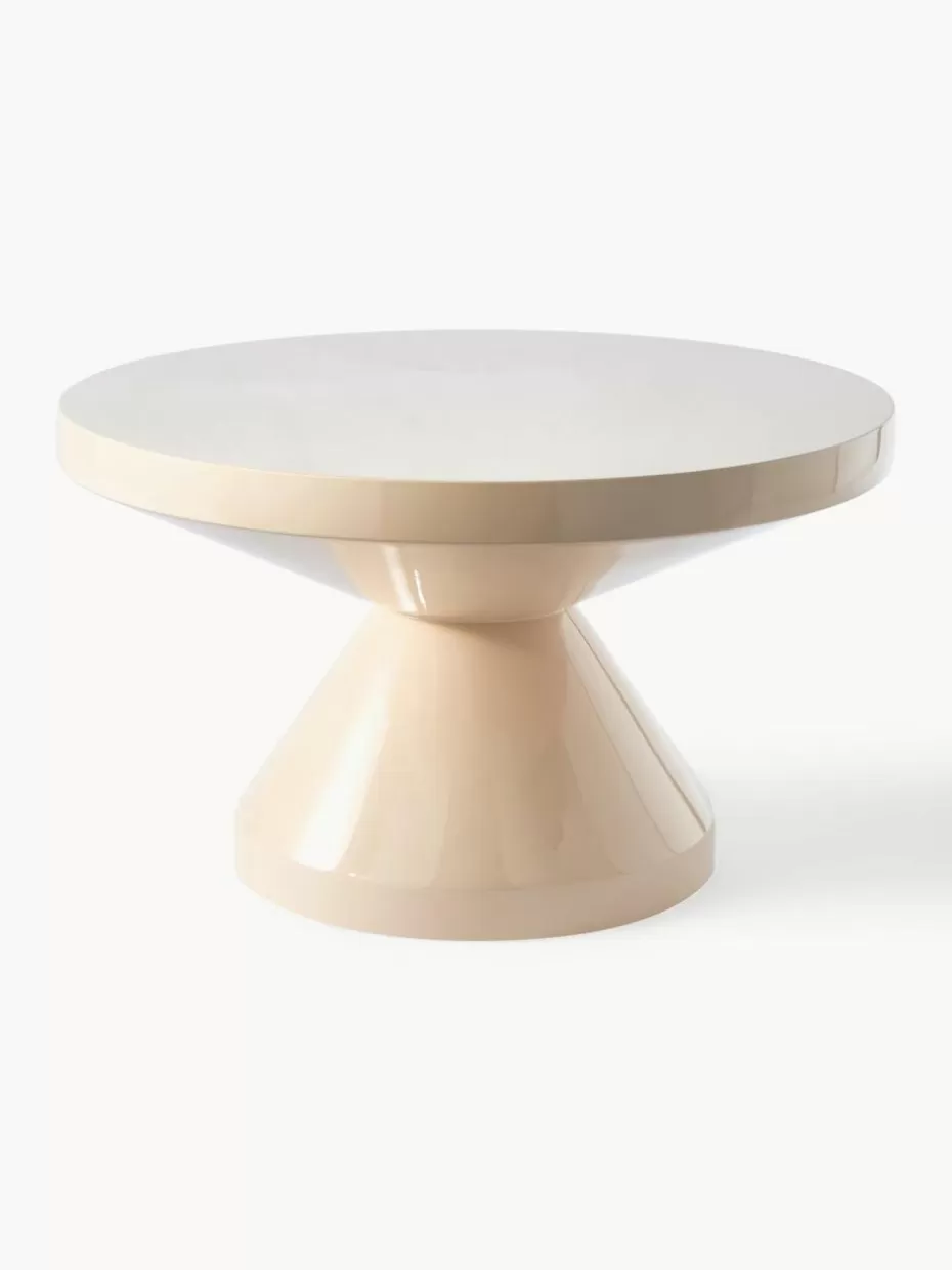 Couchtische-Pols Potten Runder Couchtisch Zig Zag Hellbeige