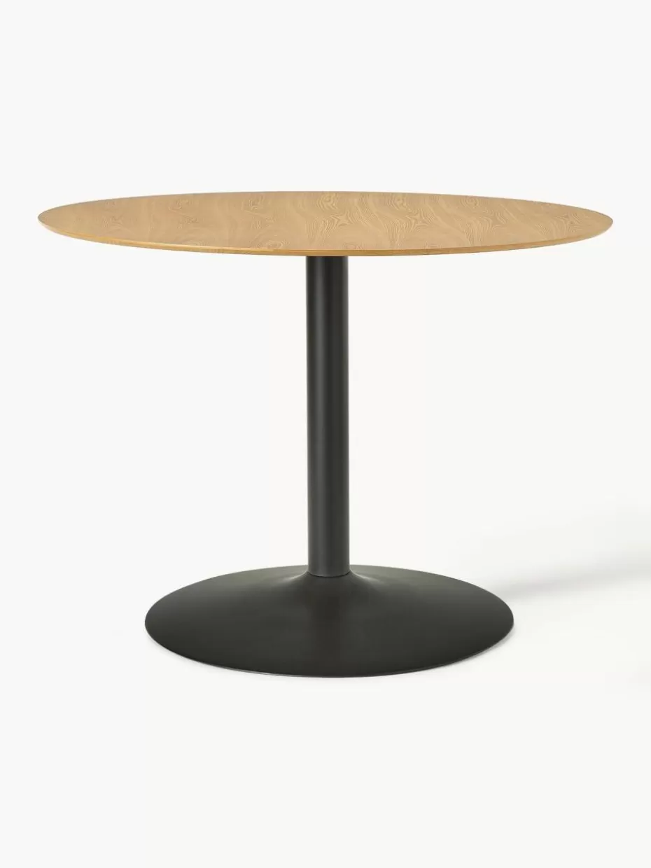 Esstische-Westwing Collection Runder Esstisch Menorca, in verschiedenen Größen Eschenholz, Schwarz