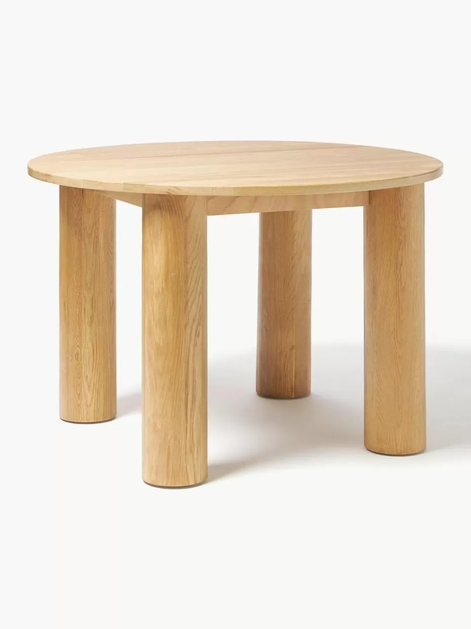 Esstische-Westwing Collection Runder Esstisch Ohana aus Eichenholz, Ø 120 cm Helles Eichenholz