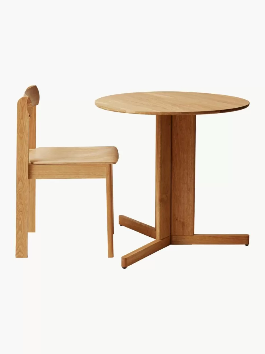 Esstische-Form & Refine Runder Esstisch Trefoil aus Eichenholz, Ø 75 cm