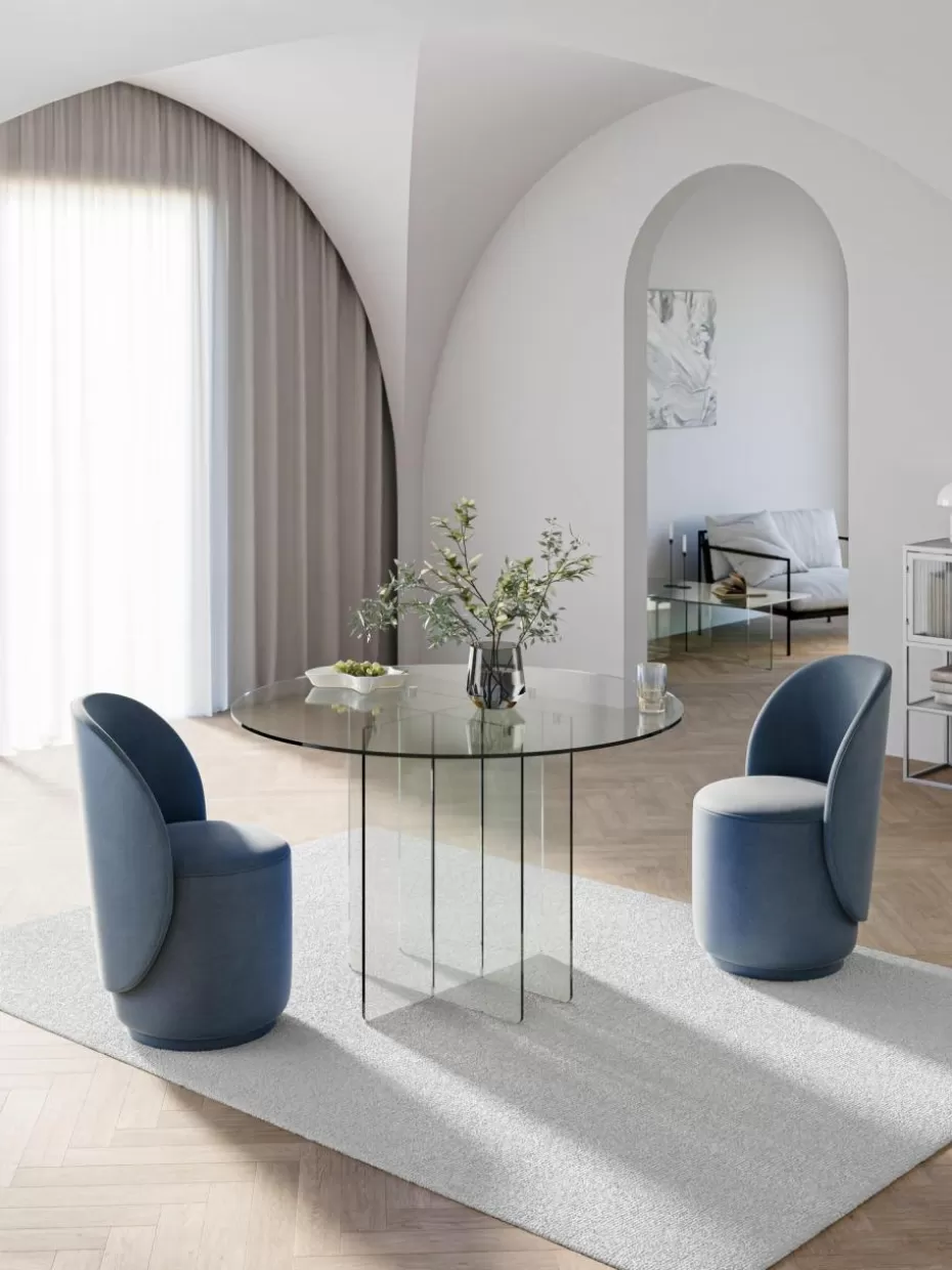 Esstische-Westwing Collection Runder Glas-Esstisch Anouk, Ø 120 cm Transparent