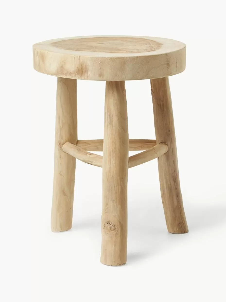 Flur Hocker | Hocker-Westwing Collection Runder Hocker Beachside aus Mungurholz