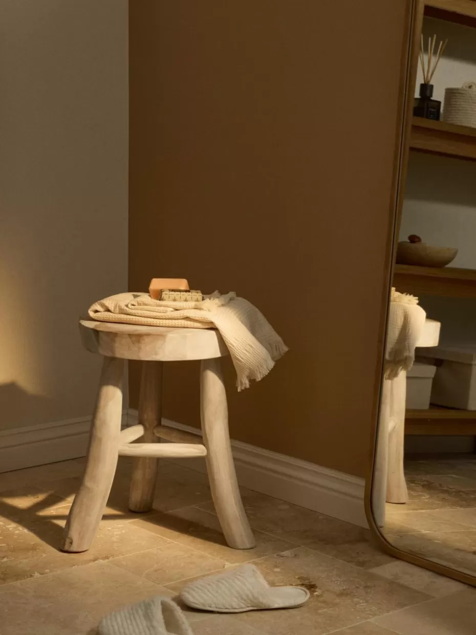 Flur Hocker | Hocker-Westwing Collection Runder Hocker Beachside aus Mungurholz