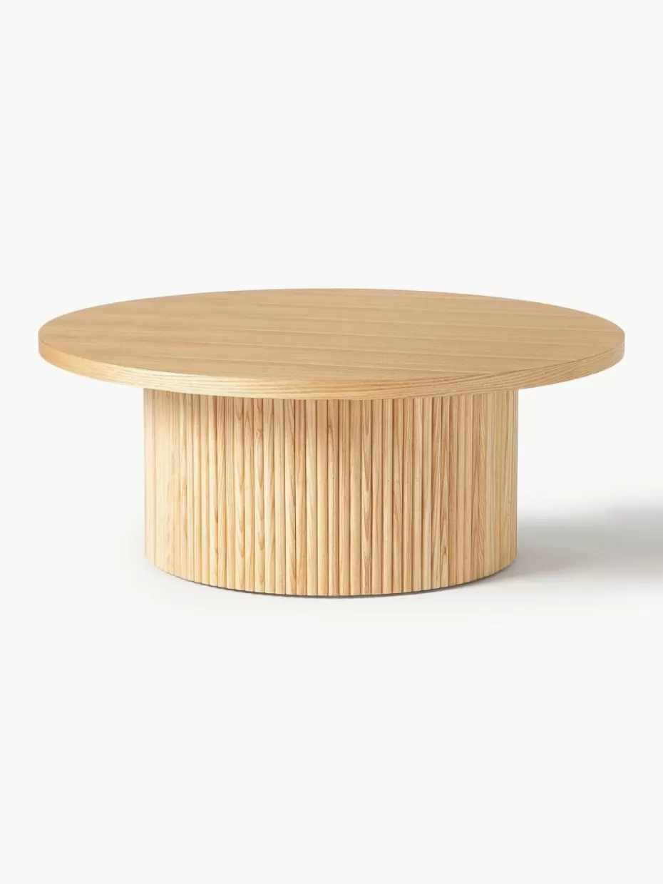 Couchtische-Westwing Collection Runder Holz-Couchtisch Nele Helles Eschenholz