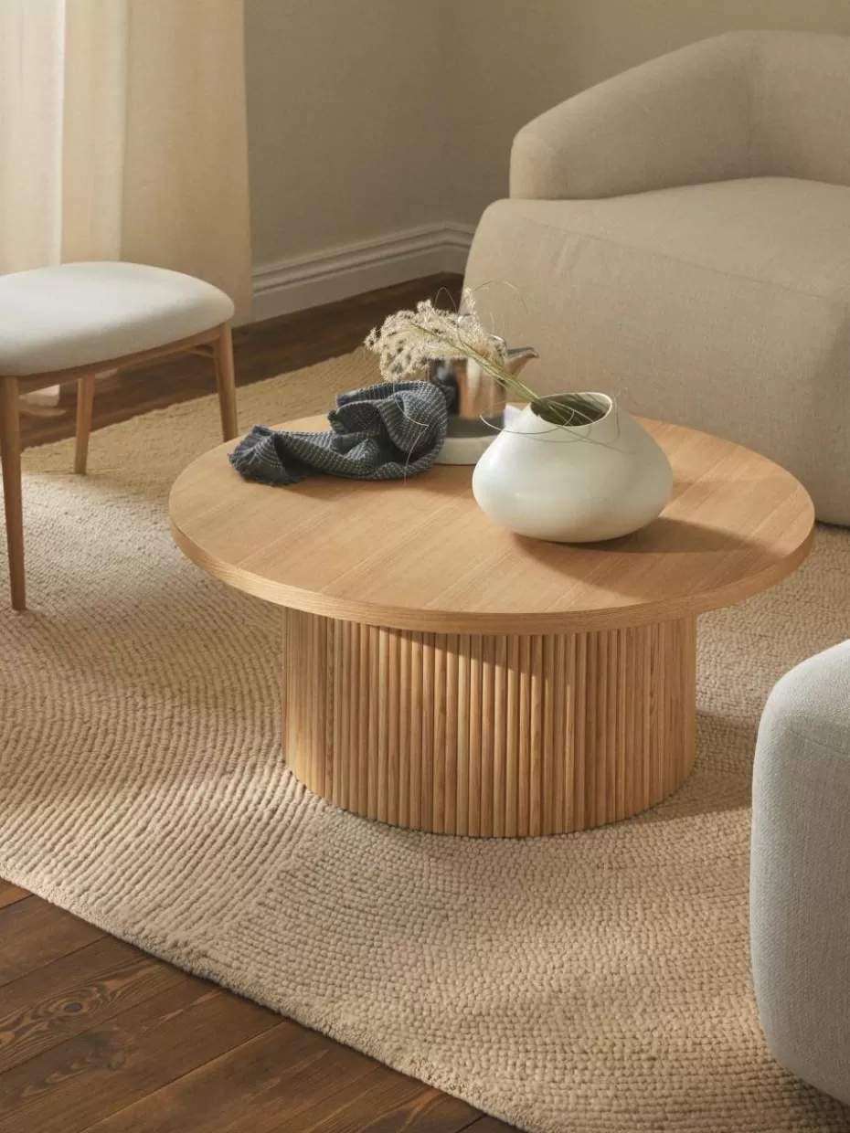 Couchtische-Westwing Collection Runder Holz-Couchtisch Nele Helles Eschenholz