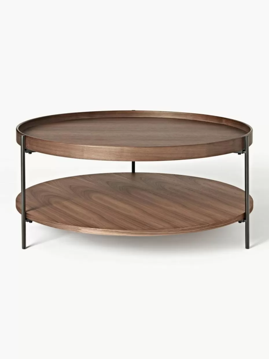 Couchtische-Westwing Collection Runder Holz-Couchtisch Renee Walnussholz
