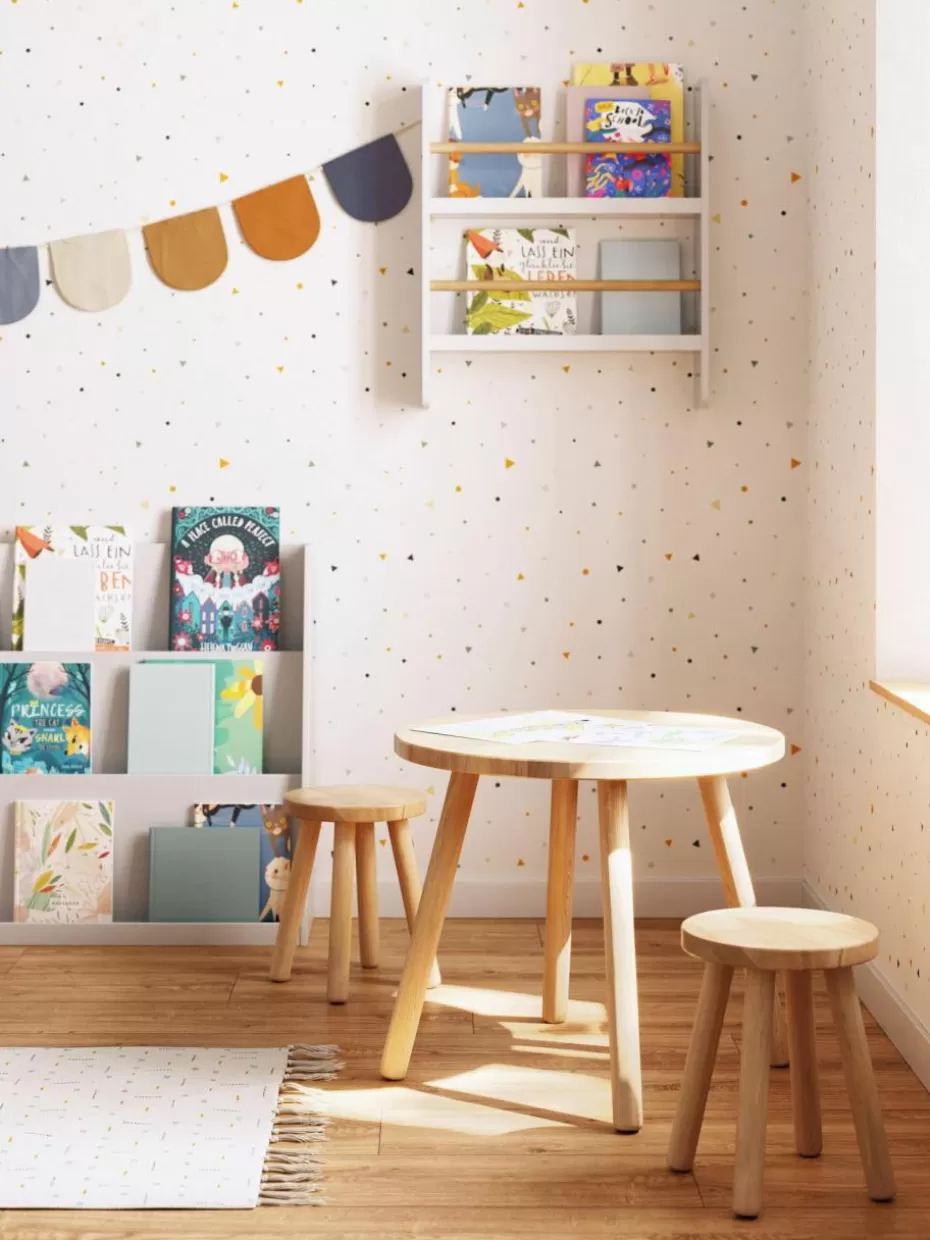 Tische-Westwing Runder Kindertisch Dilcia aus Gummibaumholz