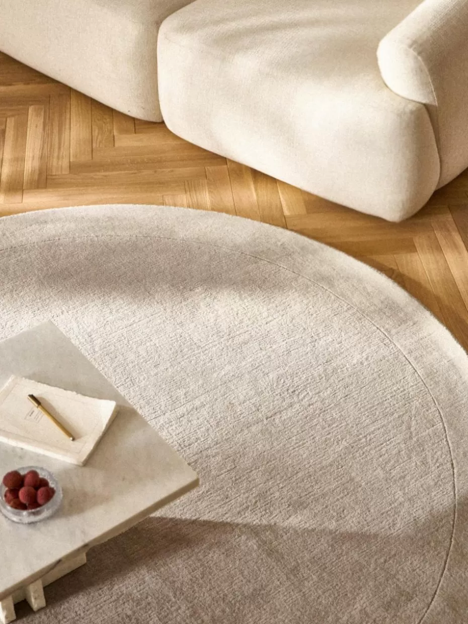 Runde Teppiche-Westwing Collection Runder Kurzflor-Teppich Kari Beige