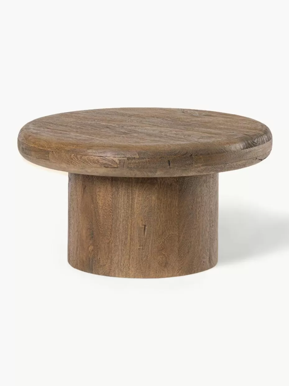 Couchtische-Bizzotto Runder Mangoholz-Couchtisch Lopez, in verschiedenen Größen