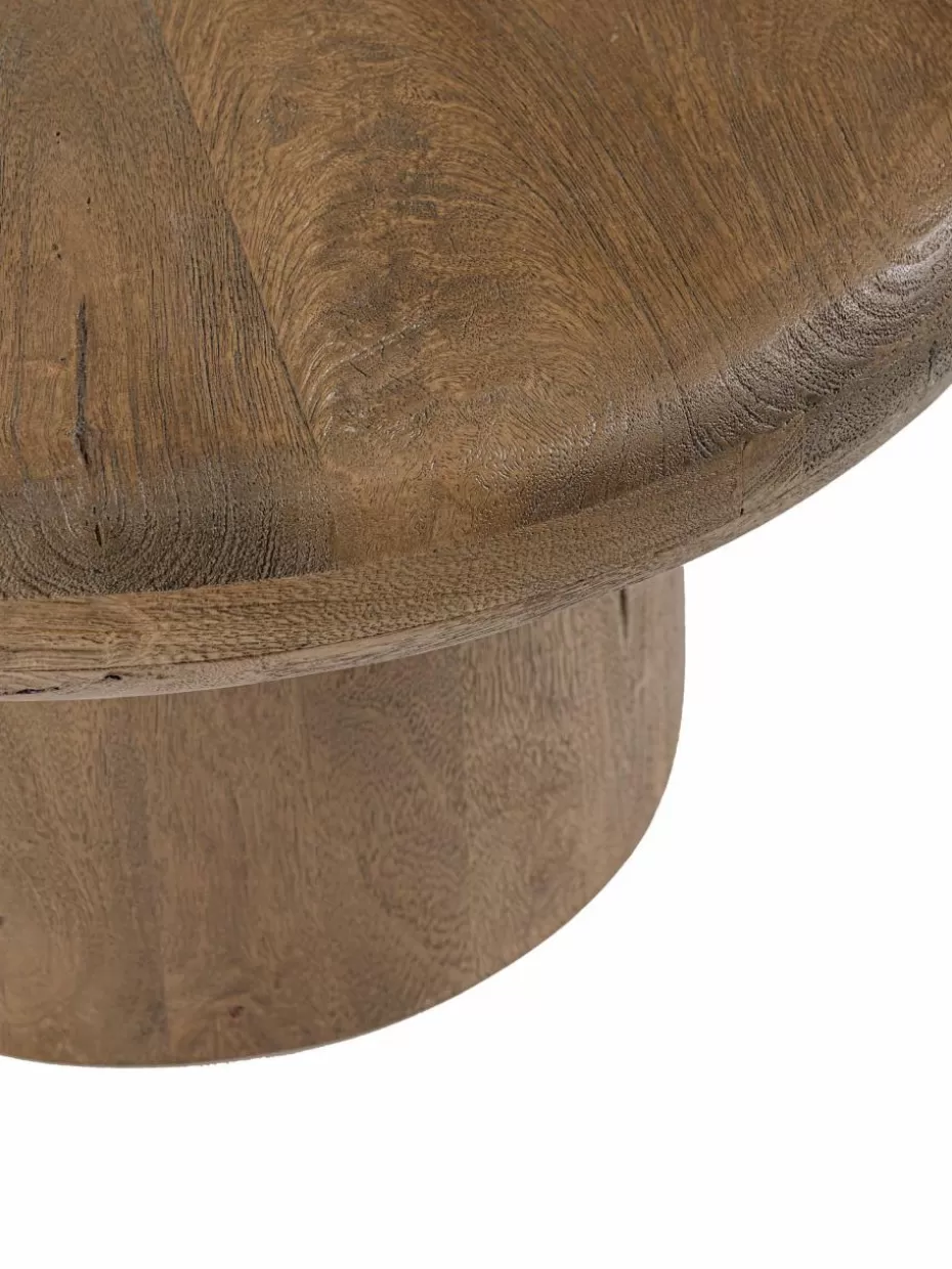 Couchtische-Bizzotto Runder Mangoholz-Couchtisch Lopez, in verschiedenen Größen
