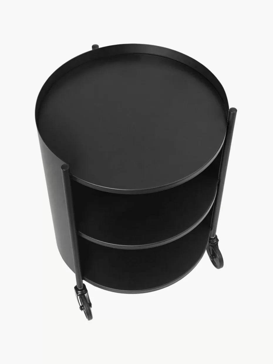 Schreibtisch Container-ferm LIVING Runder Rollcontainer Eve Schwarz, matt
