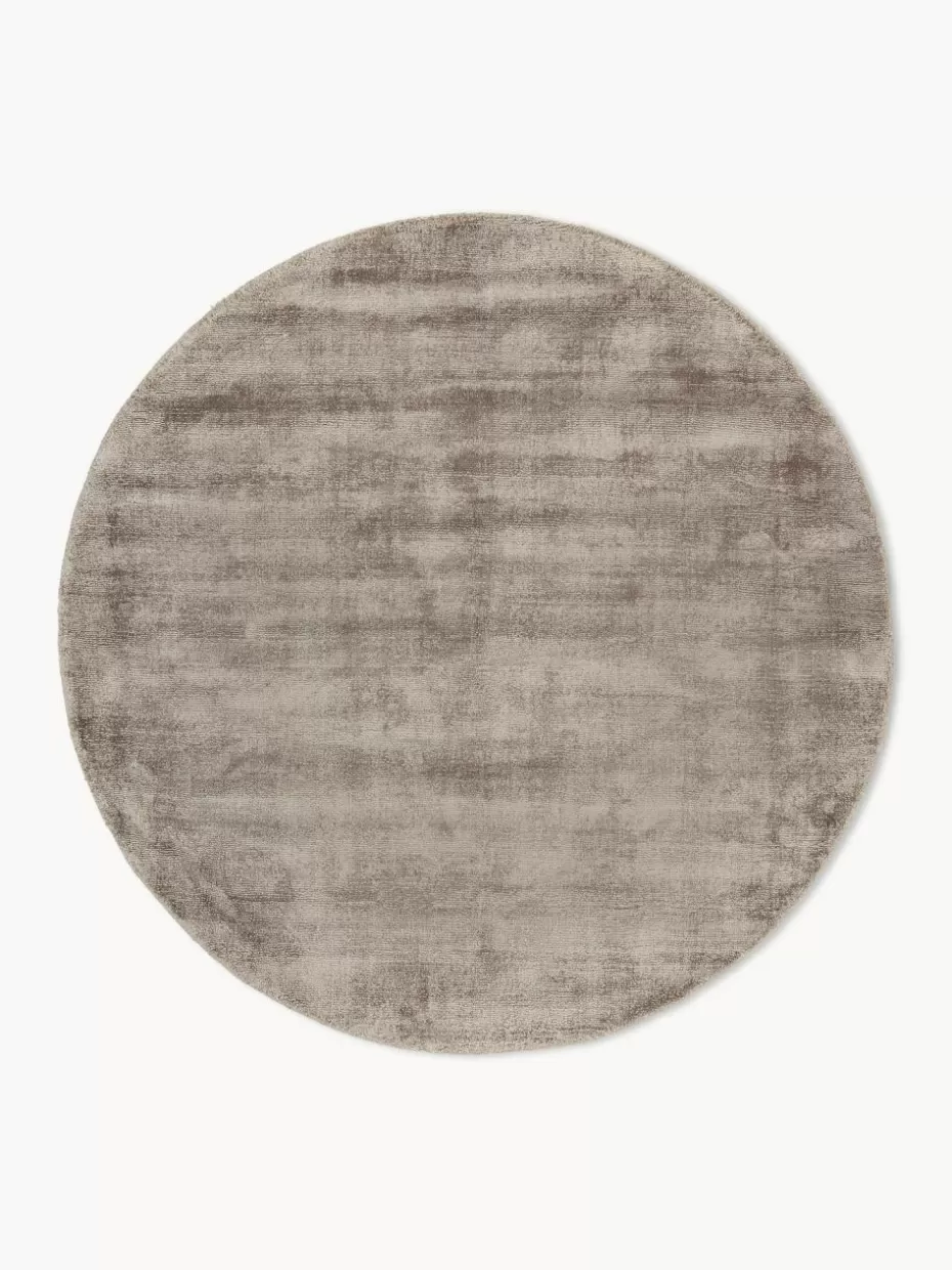 Runde Teppiche-Westwing Collection Runder Viskoseteppich Jane, handgewebt Taupe