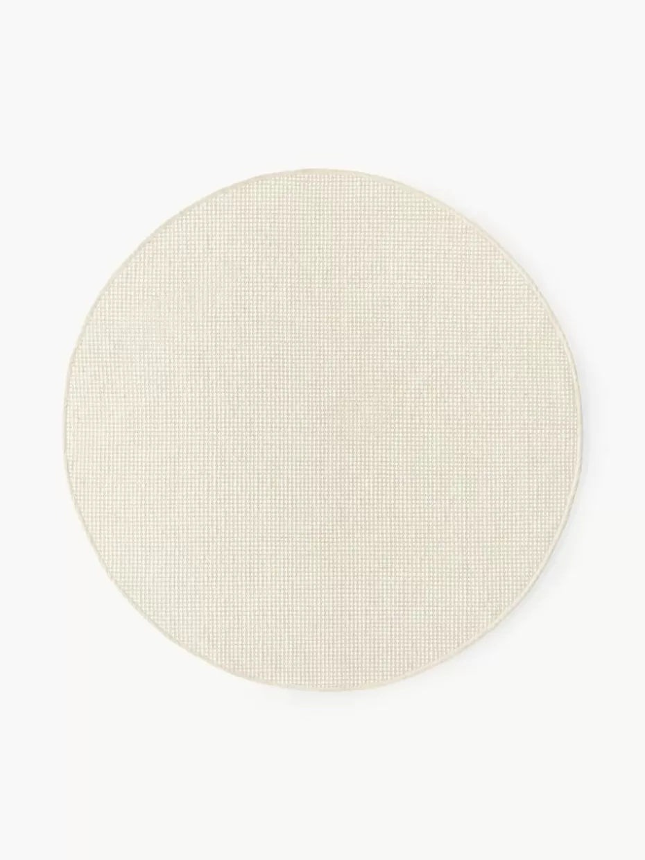 Runde Teppiche-Westwing Collection Runder Wollteppich Amaro, handgewebt Beige, Cremeweiß