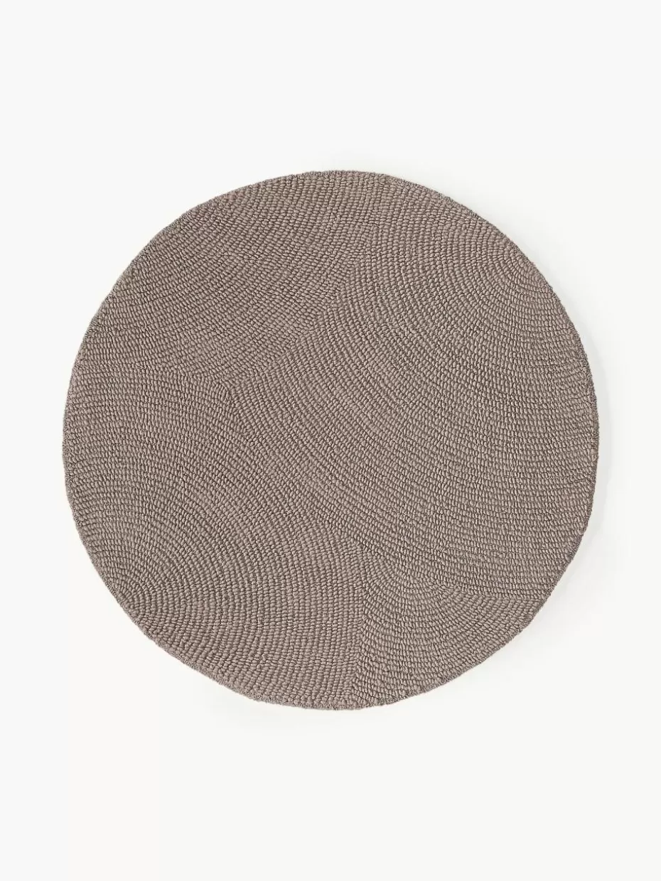 Runde Teppiche-Westwing Collection Runder Wollteppich Eleni, handgetuftet Taupe