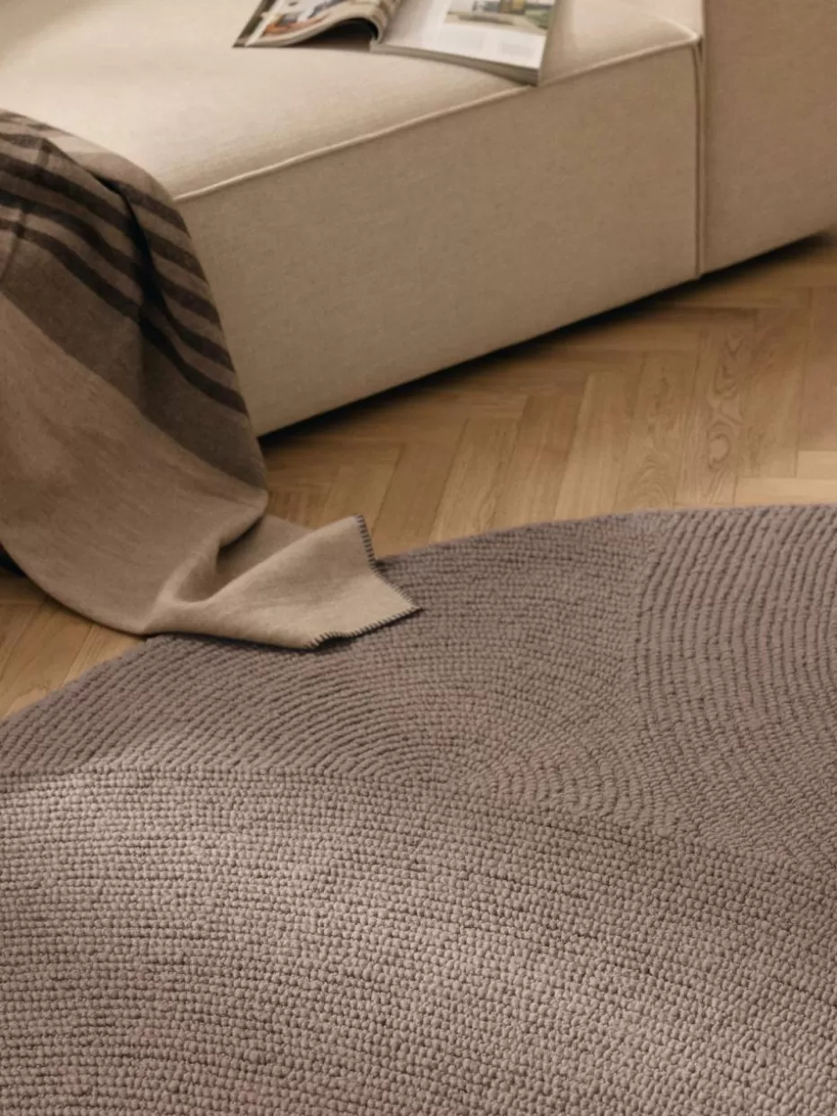 Runde Teppiche-Westwing Collection Runder Wollteppich Eleni, handgetuftet Taupe