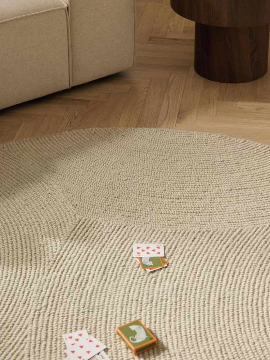 Runde Teppiche-Westwing Collection Runder Wollteppich Eleni, handgetuftet Hellbeige