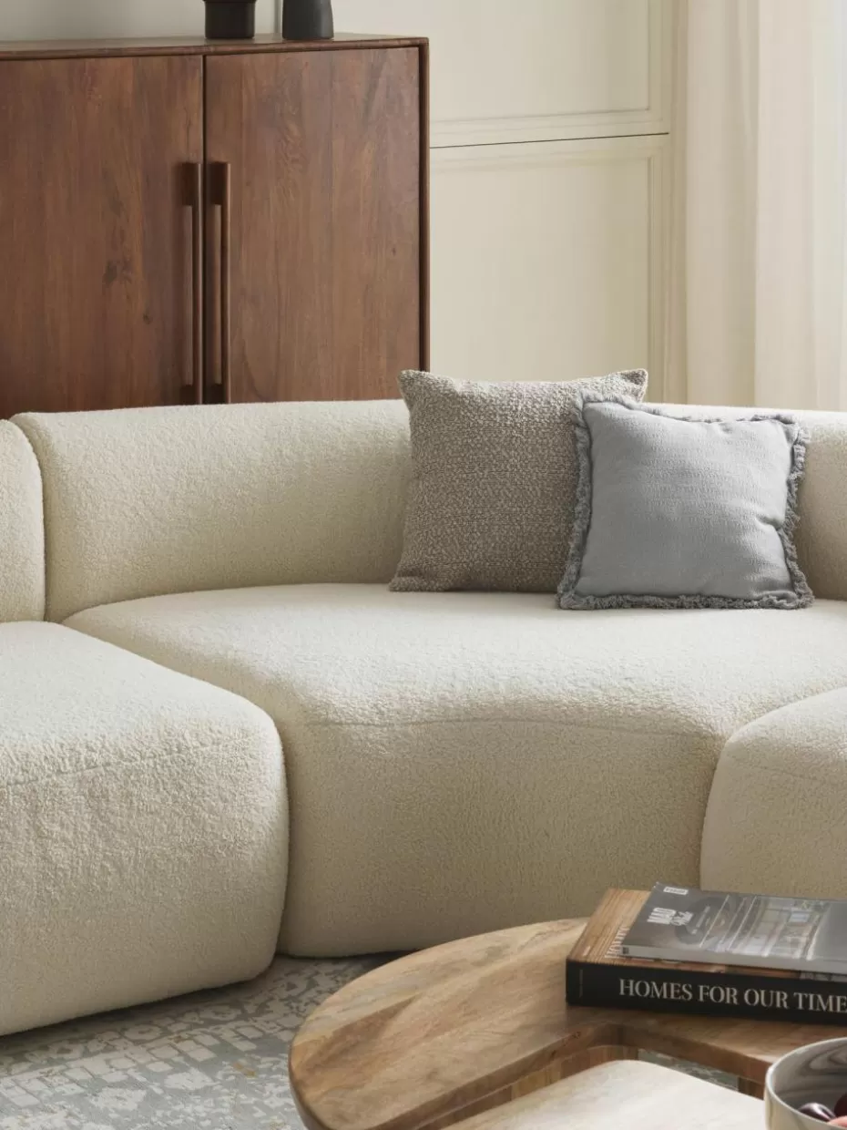 Sofas | Sofaserien-Westwing Collection Rundes Teddy-Eckmodul Sofia Teddy Off White