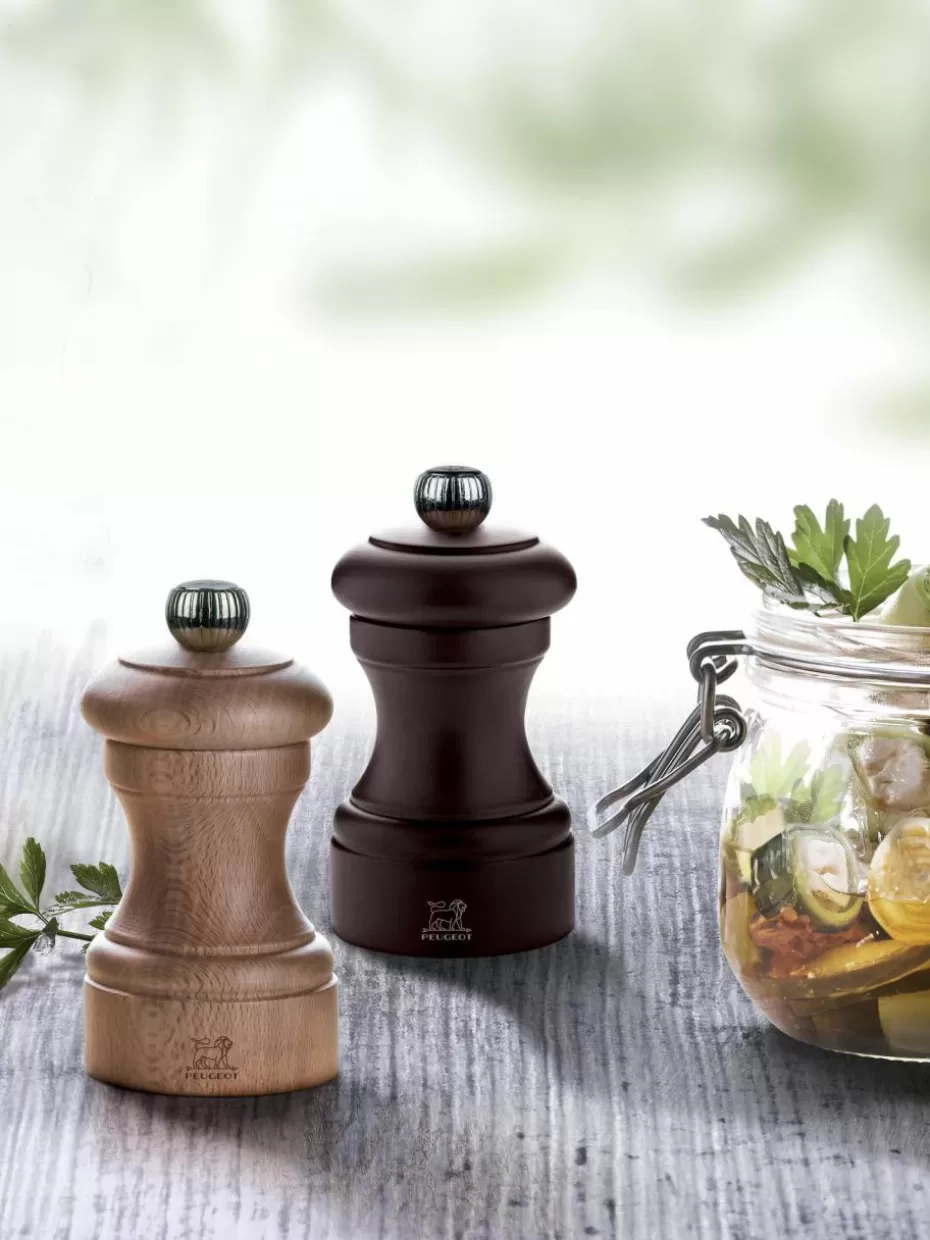 Gewürzmühlen-Peugeot Saveurs Salz- & Pfeffermühle Bistro aus Buchenholz, 2er-Set Buchenholz, dunkel und hell lackiert