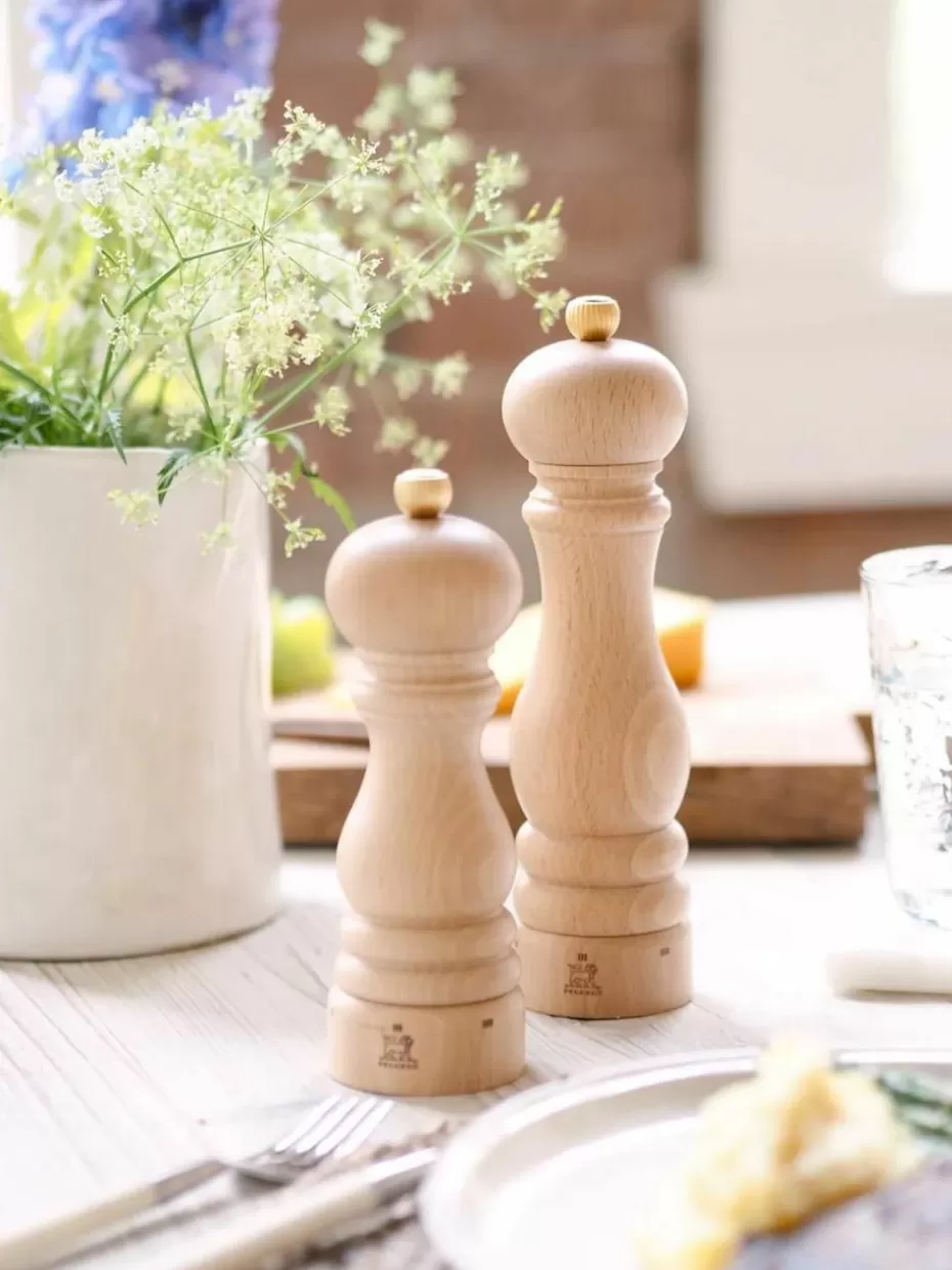 Gewürzmühlen-Peugeot Saveurs Salz- & Pfeffermühle Paris aus , 2er-Set Buchenholz