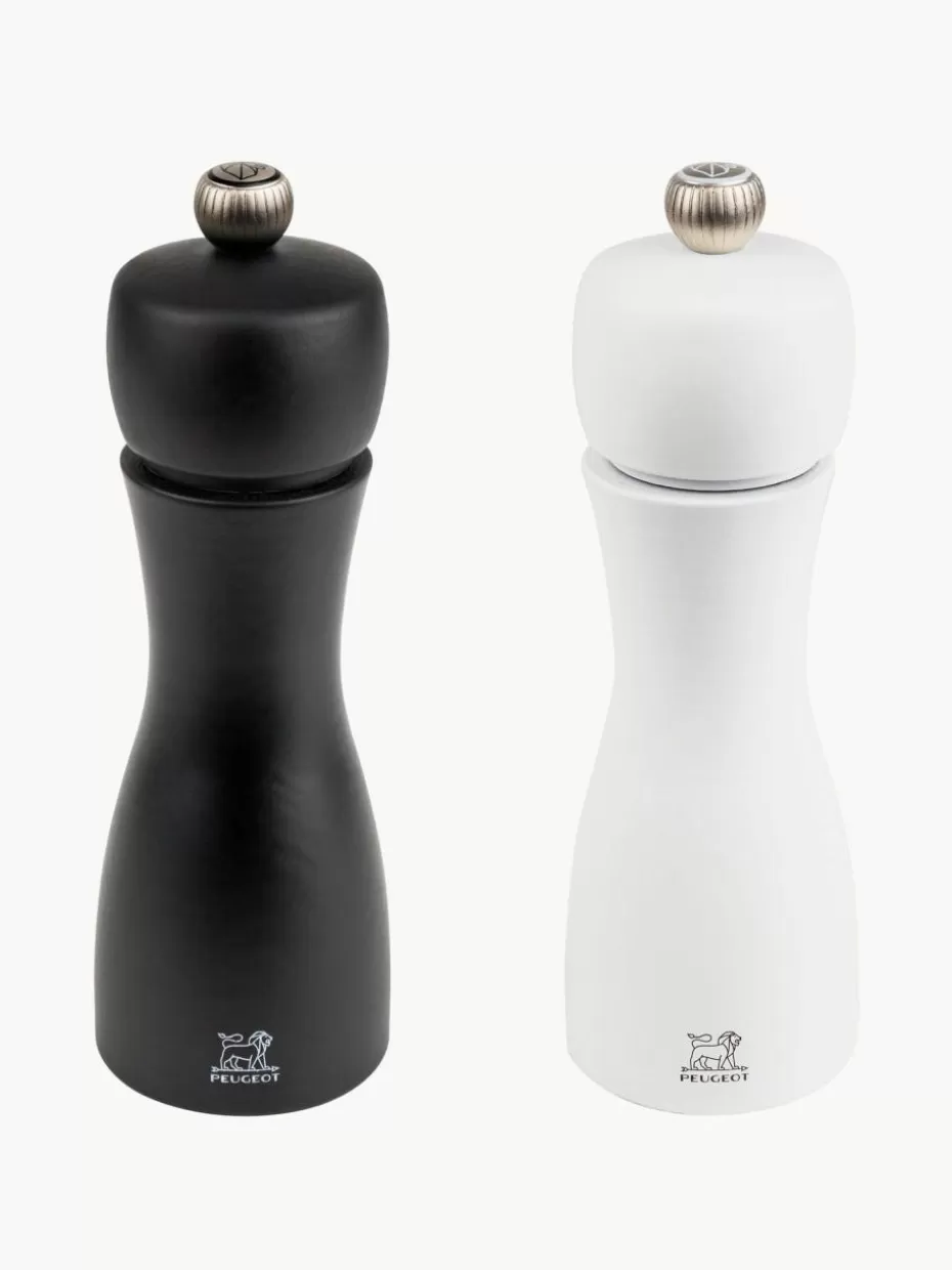 Gewürzmühlen-Peugeot Saveurs Salz- & Pfeffermühle Tahiti, 2er-Set Schwarz, Weiß