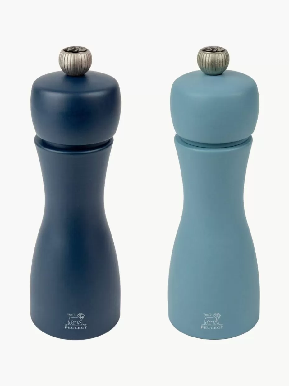 Gewürzmühlen-Peugeot Saveurs Salz- & Pfeffermühle Tahiti, 2er-Set Dunkelblau, Hellblau