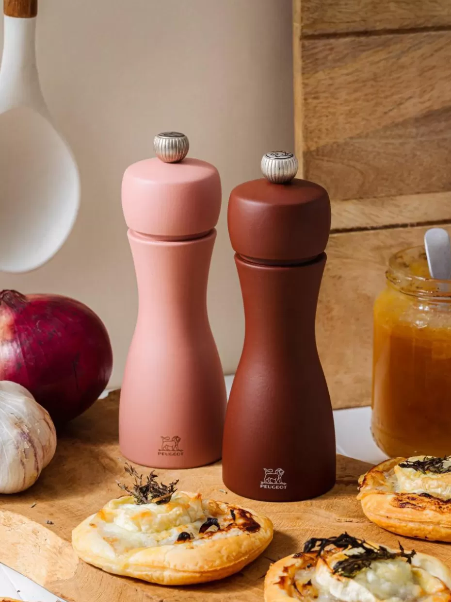 Gewürzmühlen-Peugeot Saveurs Salz- & Pfeffermühle Tahiti, 2er-Set Weinrot, Altrosa