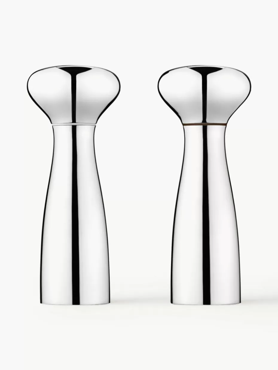 Gewürzmühlen-Georg Jensen Salz- und Pfeffermühle Alfredo aus Edelstahl, 2er-Set