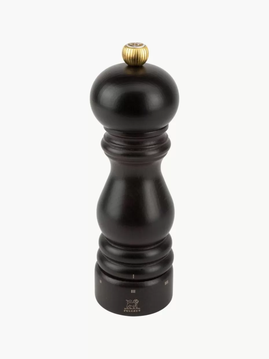 Gewürzmühlen-Peugeot Saveurs Salzmühle Paris aus Buchenholz, H 18 cm Buchenholz, dunkel lackiert