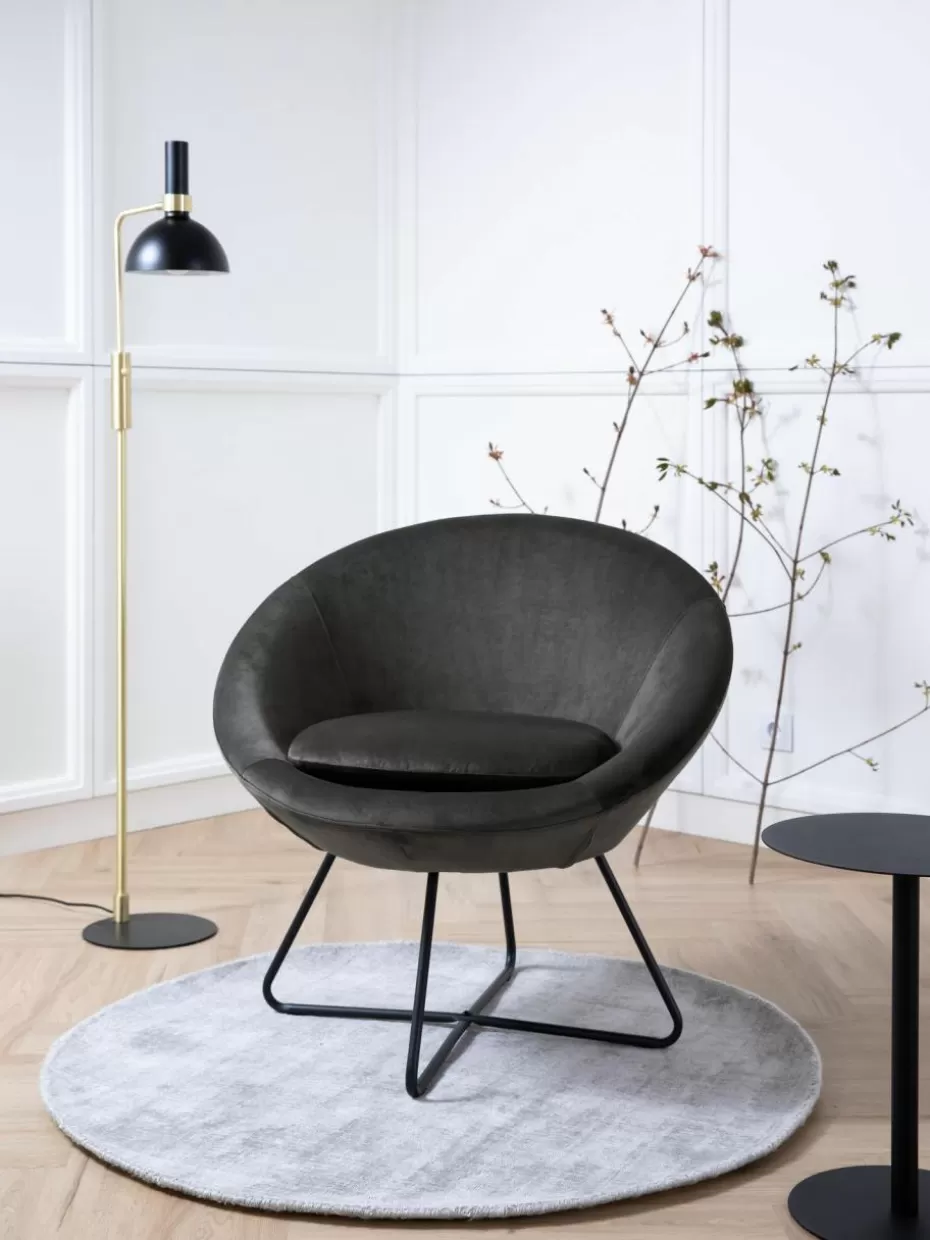 Sessel-Westwing Samt-Cocktailsessel Center Samt Anthrazit