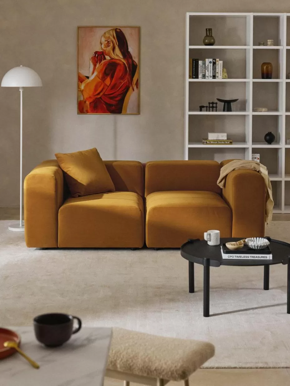 Sofaserien-Westwing Collection Samt-Eckmodul Lena Samt Ocker