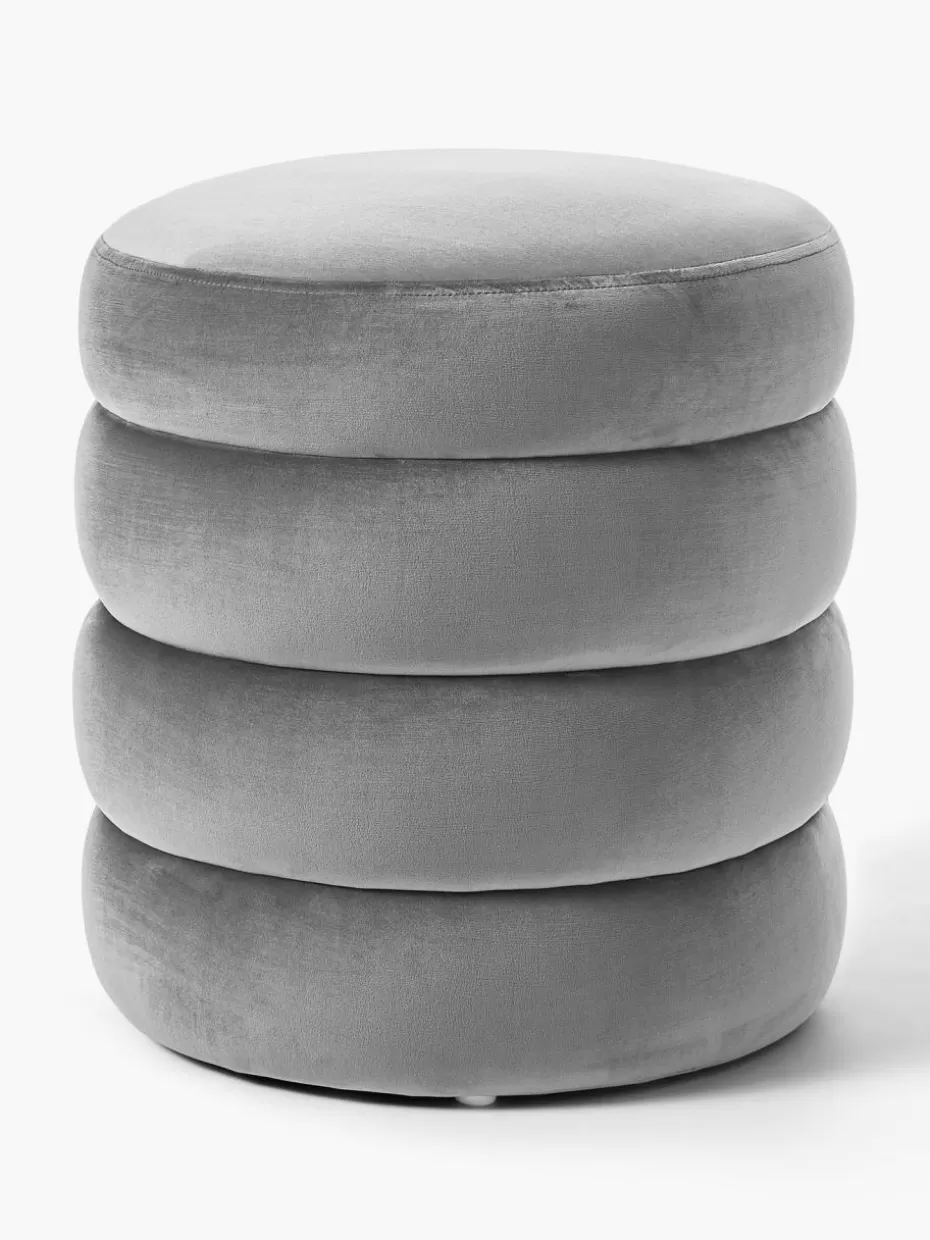Flur Hocker | Hocker-Westwing Collection Samt-Hocker Alto Samt Grau
