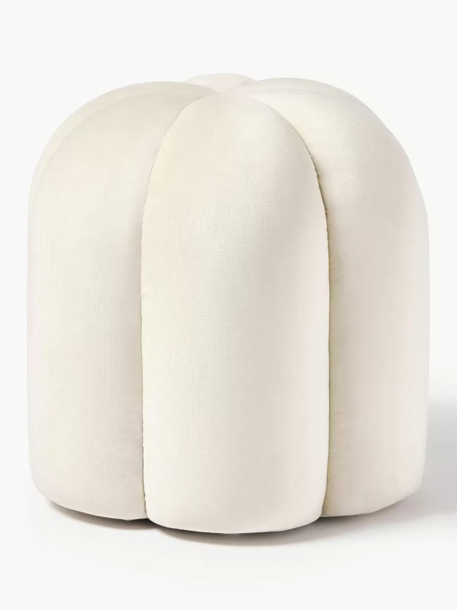 Hocker-Westwing Collection Samt-Hocker Cali Samt Cremeweiß