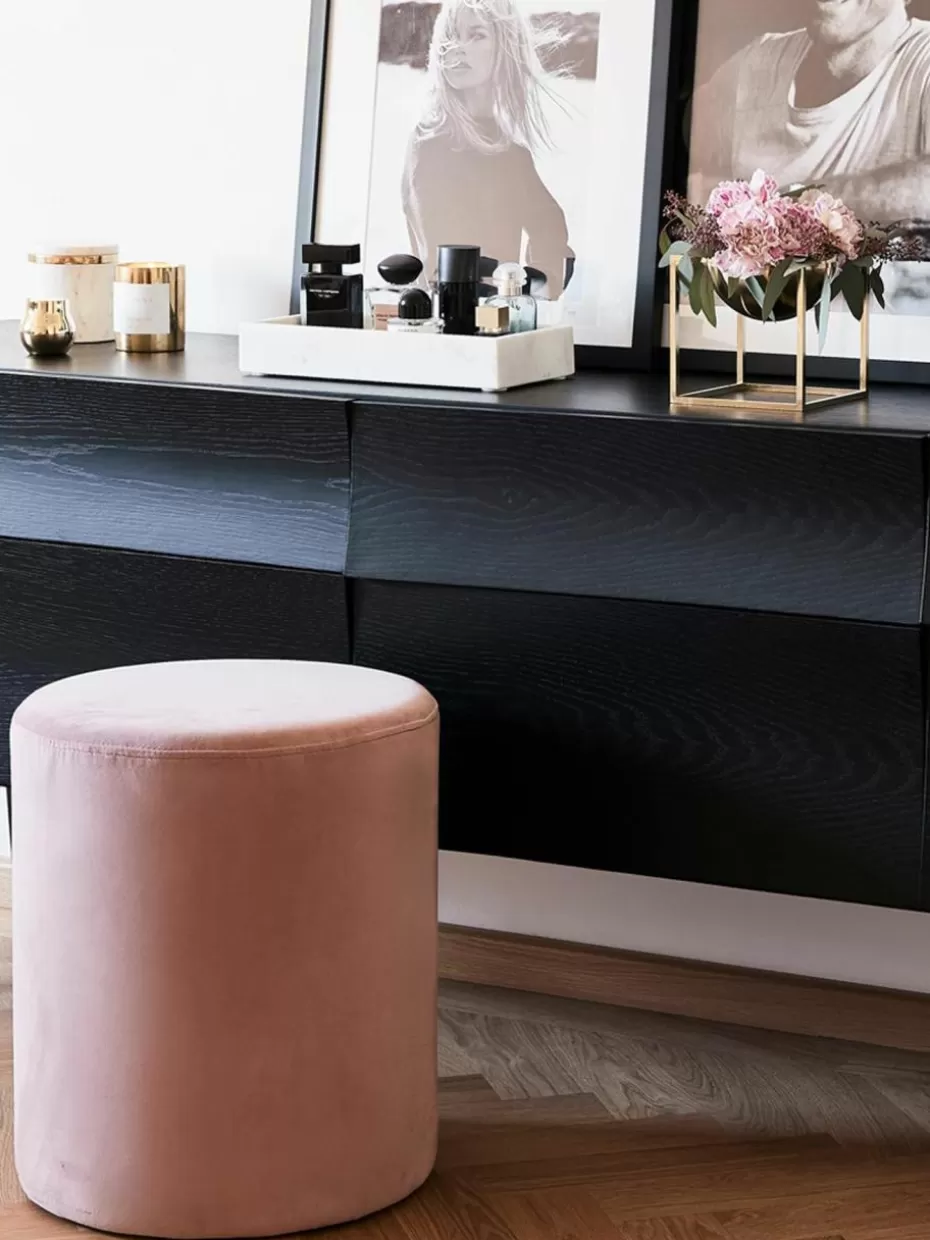 Flur Hocker | Hocker-Westwing Collection Samt-Hocker Daisy Samt Hellrosa