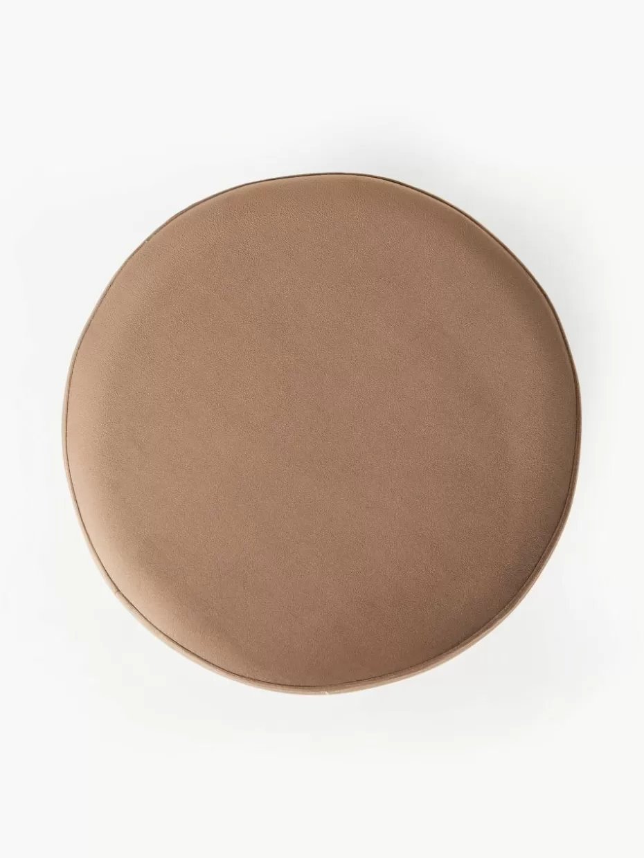 Flur Hocker | Hocker-Westwing Collection Samt-Hocker Orchid Samt Nougat, Goldfarben