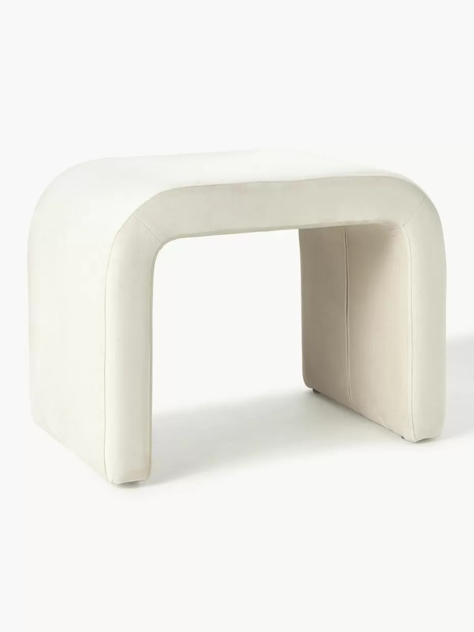 Flur Hocker | Hocker-Westwing Collection Samt-Hocker Penelope Samt Cremeweiß