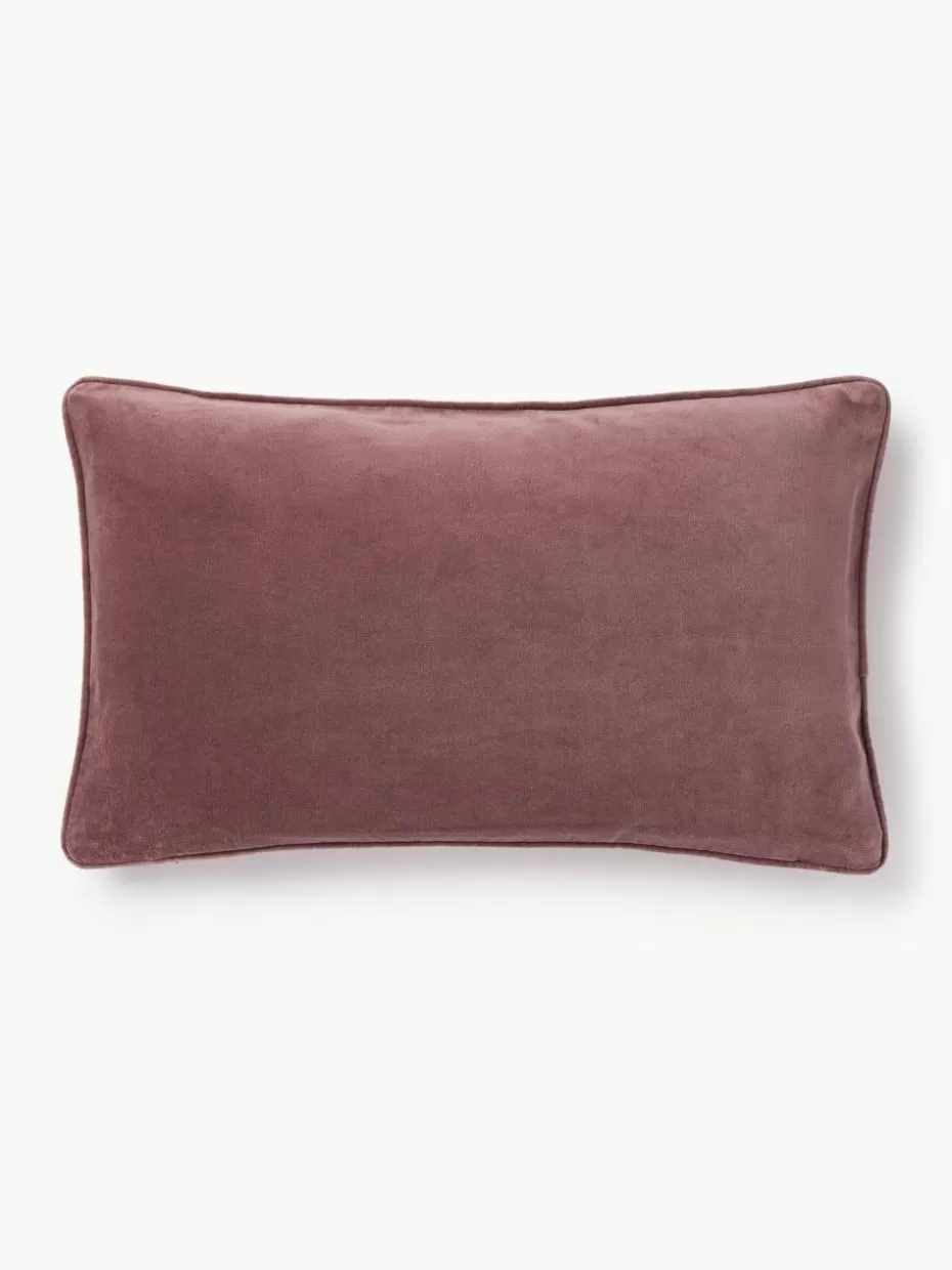 Dekokissen-Westwing Collection Samt-Kissenhülle Dana Mauve
