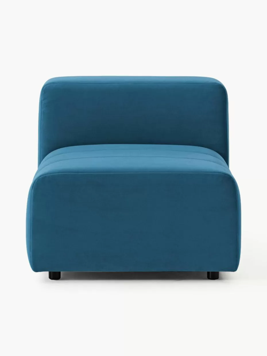 Sofaserien-Westwing Collection Samt-Mittelmodul Lena Samt Petrol