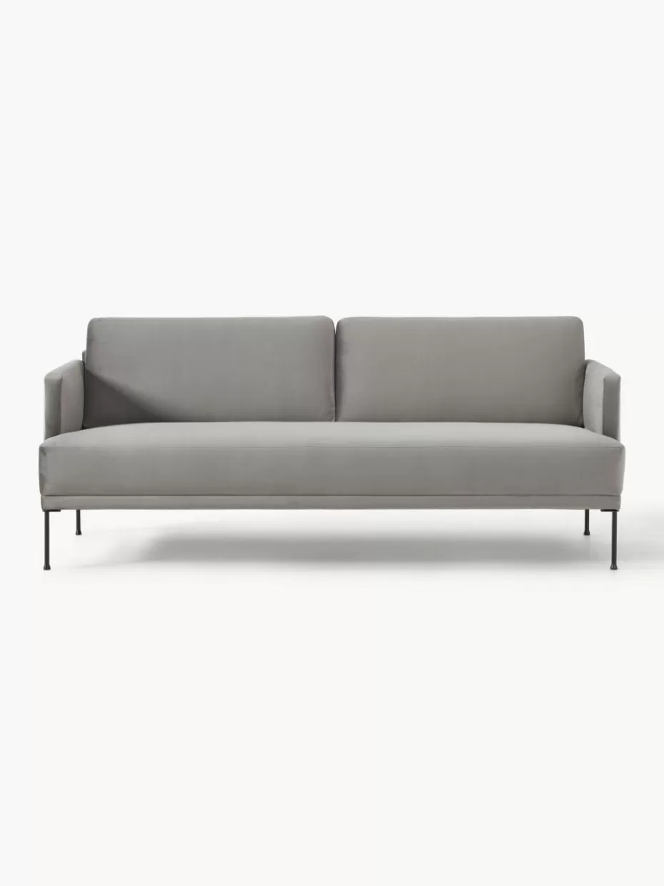 Sofas | Sofaserien-Westwing Collection Samt-Sofa Fluente (3-Sitzer) Samt Grau