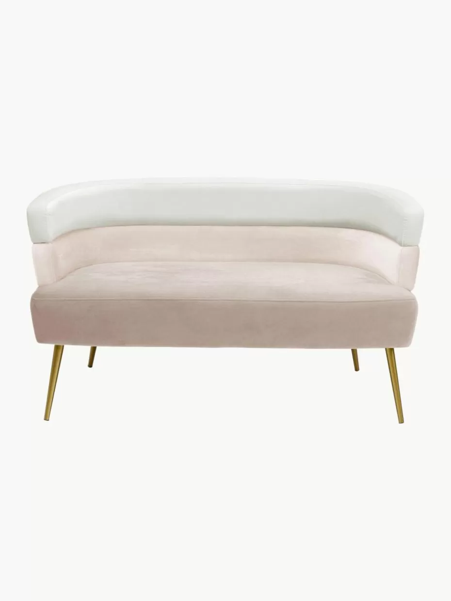 Sofas-Kare Design Samt-Sofa Sandwich (2-Sitzer) im Retro-Design