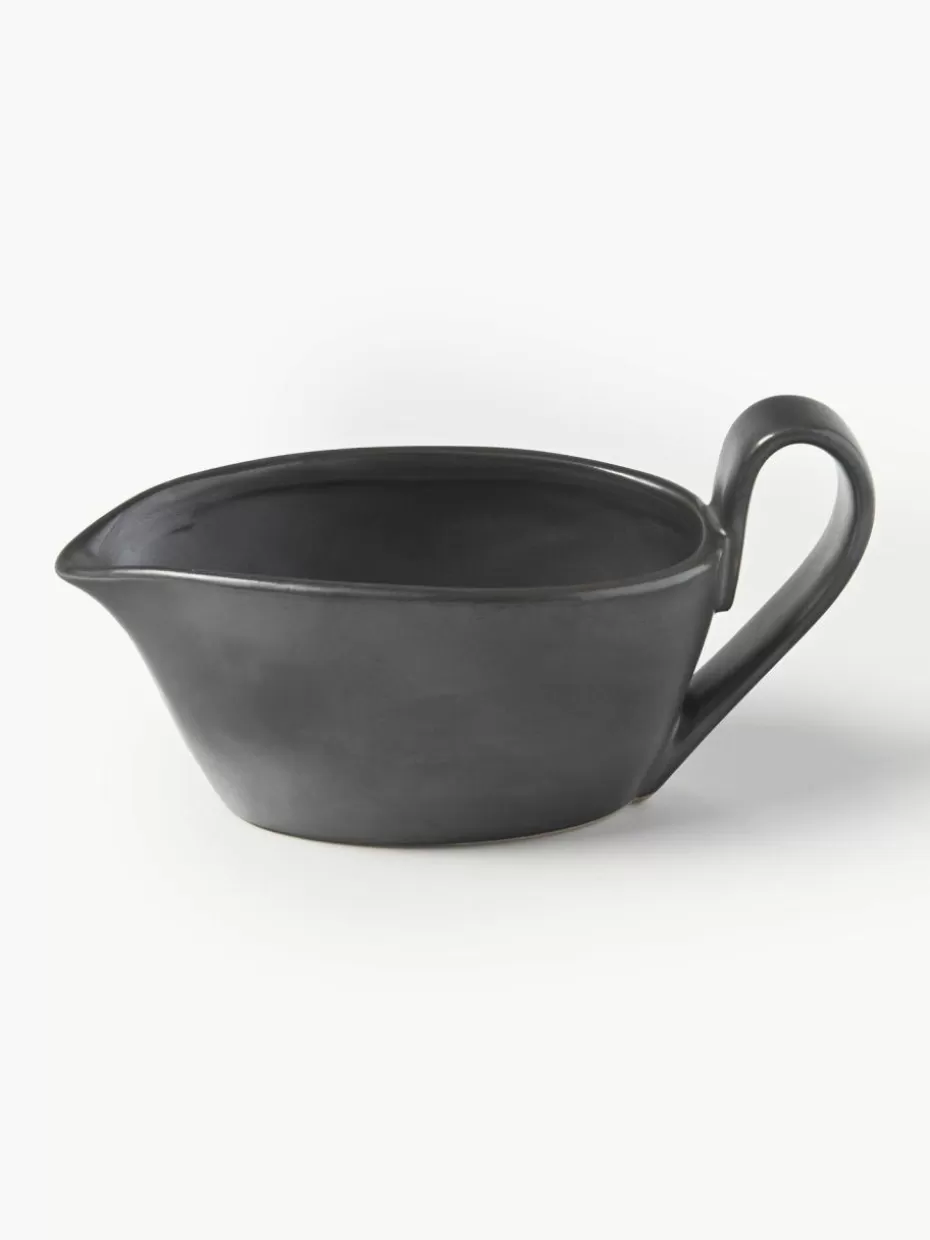 Nordic Celebrations-ferm LIVING Sauciere Flow aus Steinzeug Schwarz